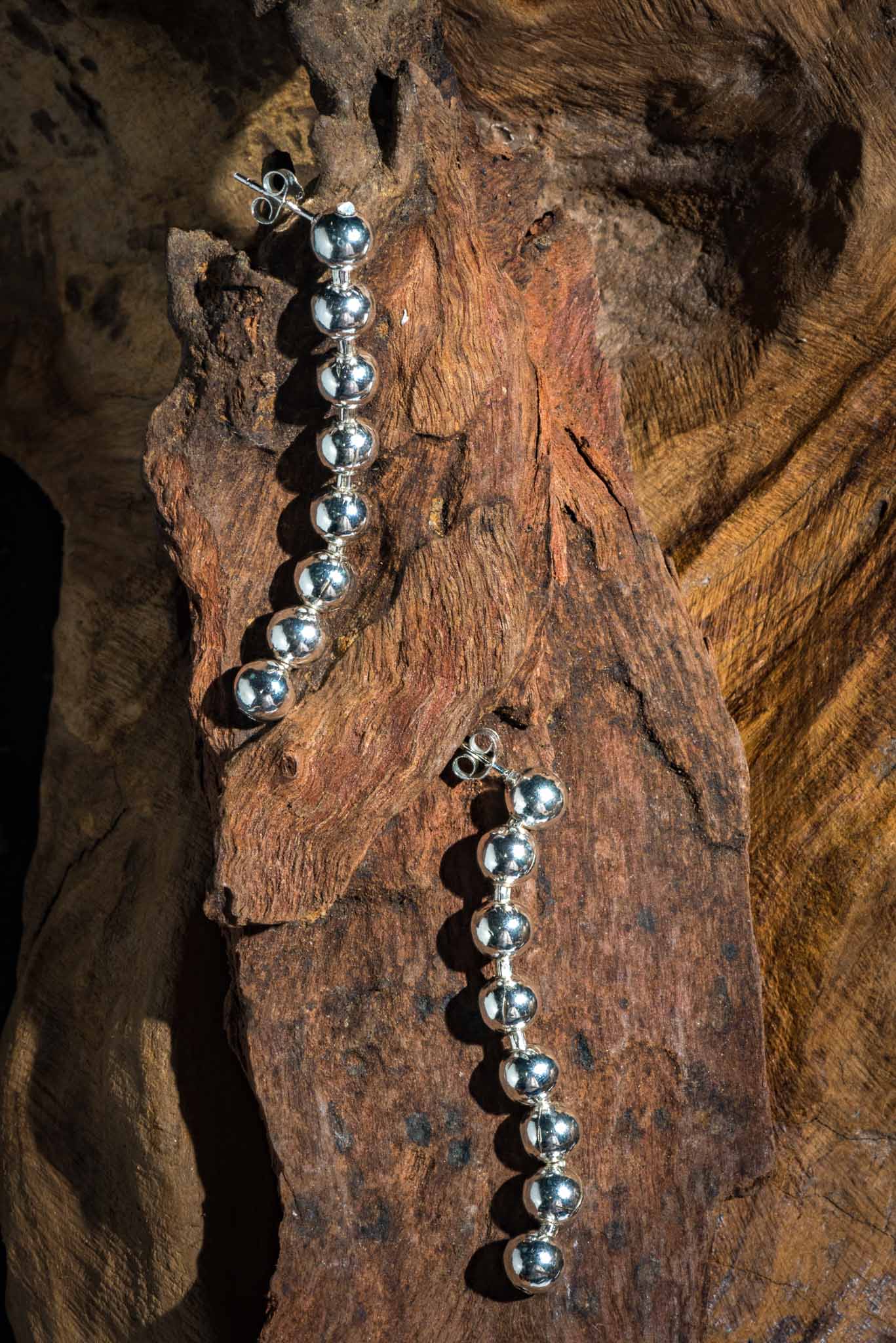Set 1/3 pcs - Bead Ball Drop Earrings Sterling Silver