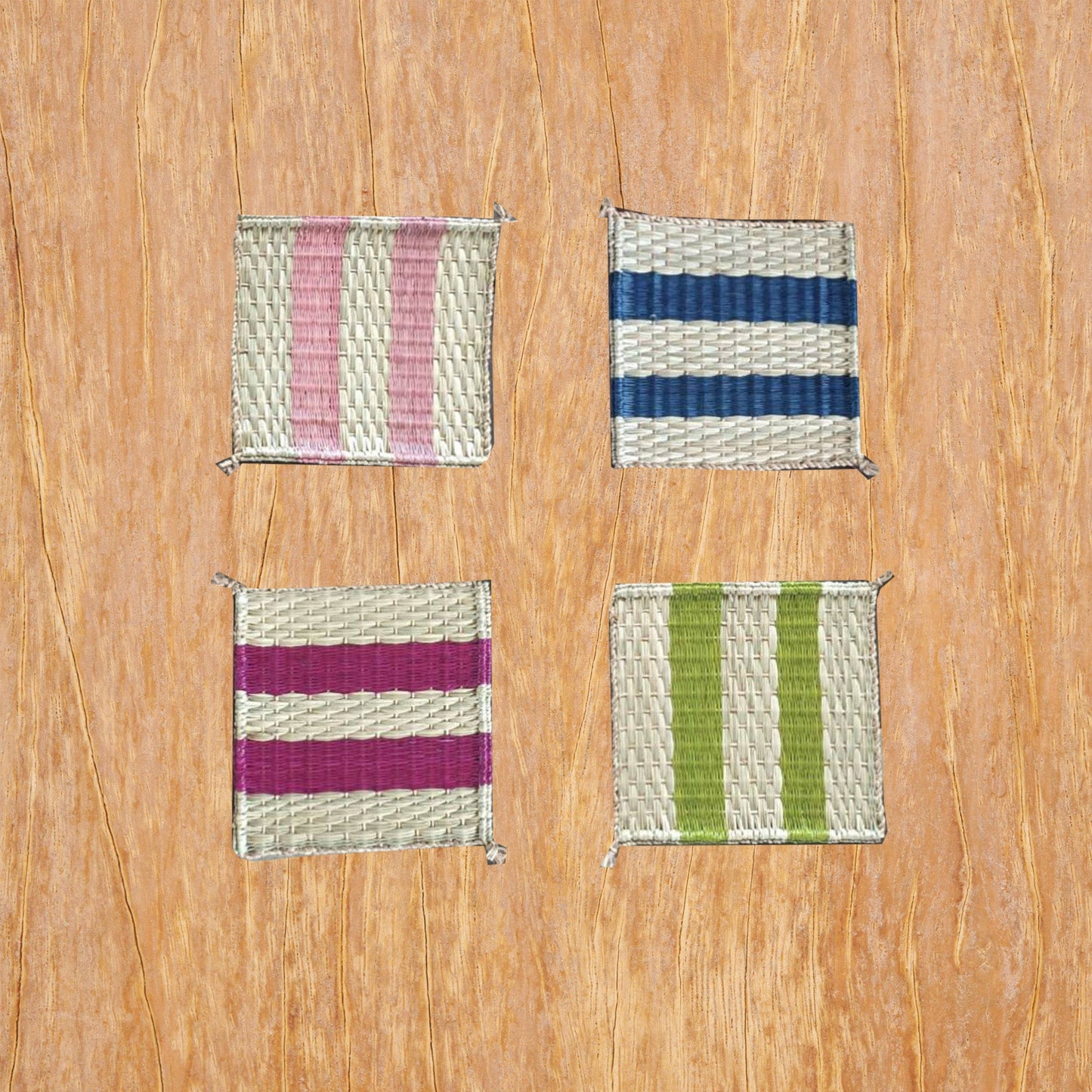 Handwoven Coaster Stripe Set 10/40 pcs