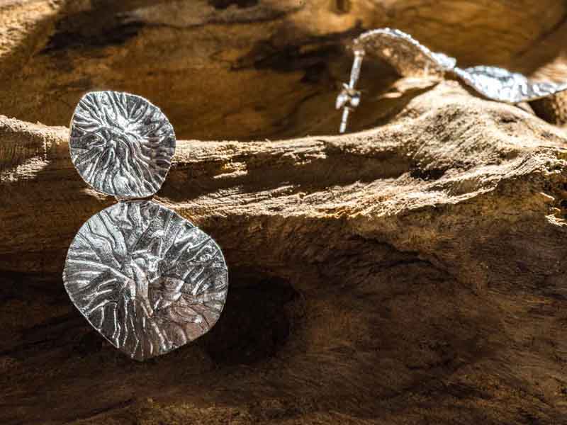 Set 1/3 pcs Lotus Leaf Flower Jewelry Silver Drop Stud Zen Bar Earring Sterling 925 Bloom Dangle Double Everyday