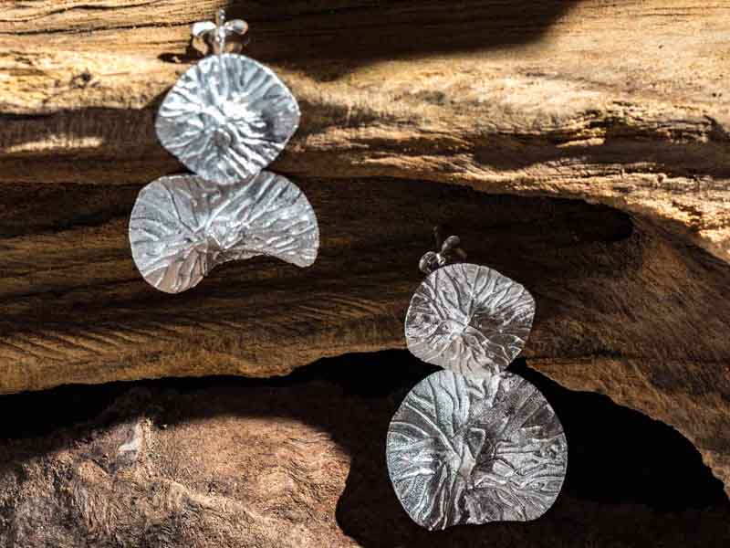 Set 1/3 pcs Lotus Leaf Flower Jewelry Silver Drop Stud Zen Bar Earring Sterling 925 Bloom Dangle Double Everyday