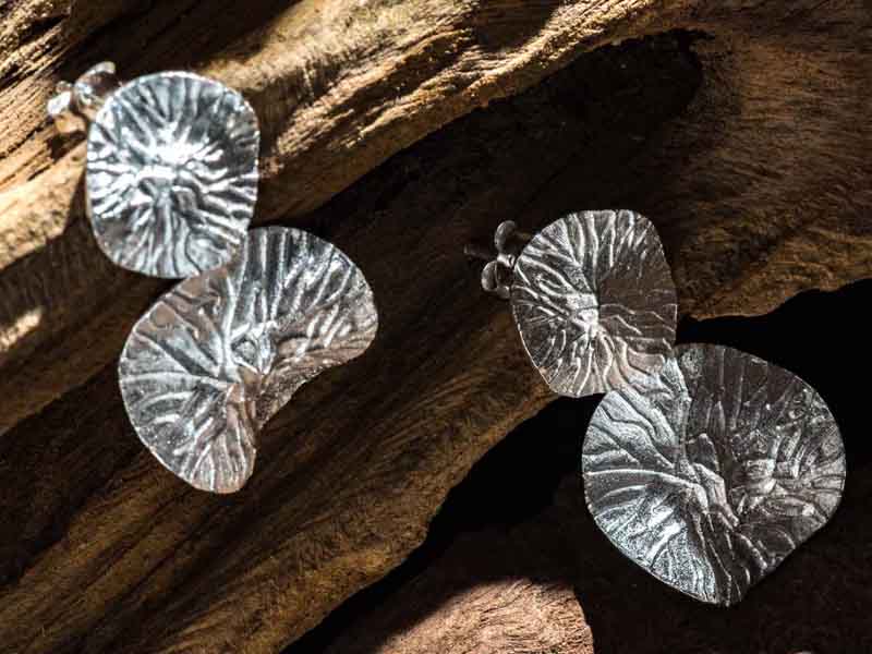 Set 1/3 pcs Lotus Leaf Flower Jewelry Silver Drop Stud Zen Bar Earring Sterling 925 Bloom Dangle Double Everyday