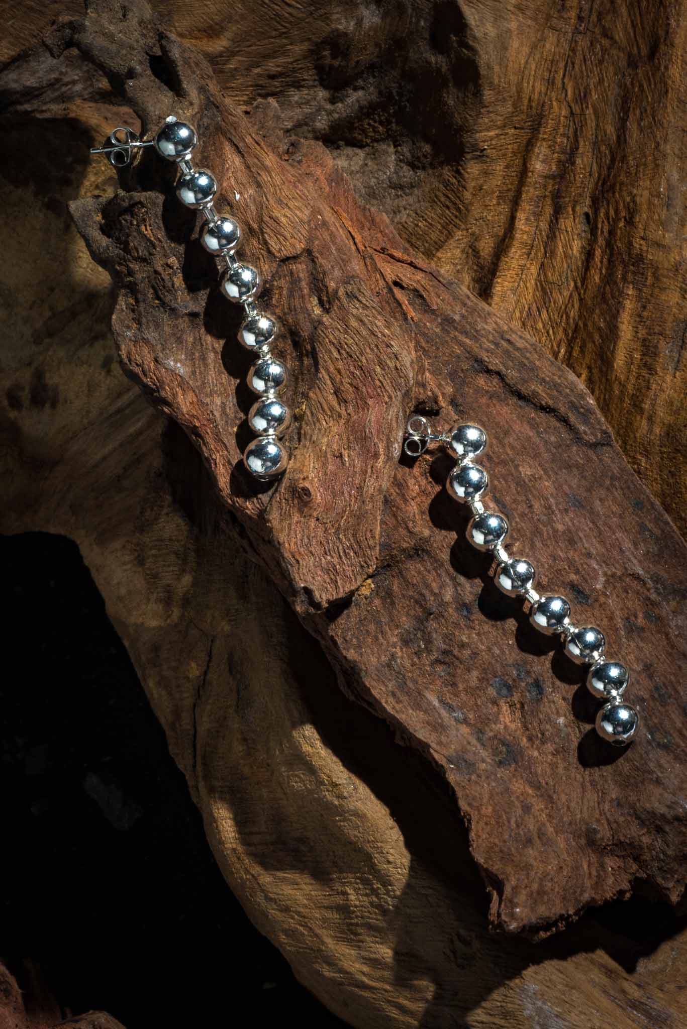 Set 1/3 pcs - Bead Ball Drop Earrings Sterling Silver