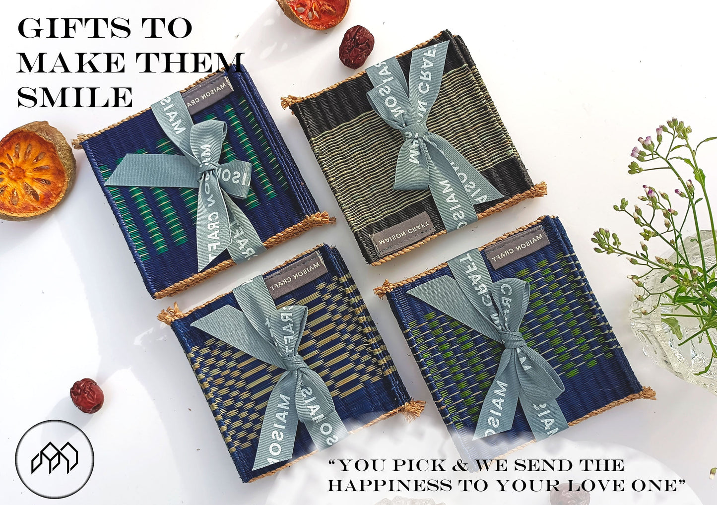 Coaster set 10/ 40 Pcs _Navy-green