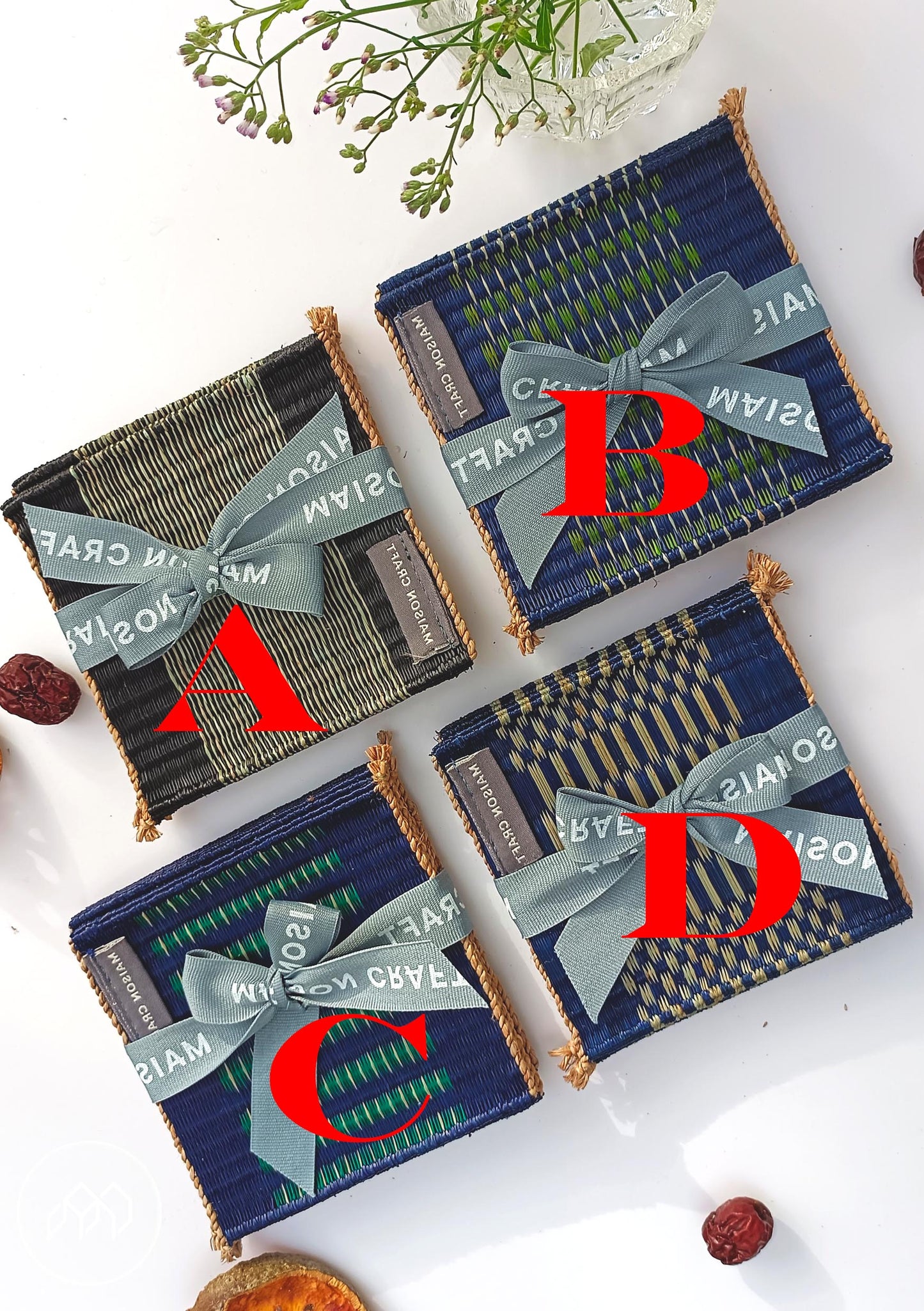 Coaster set 10/ 40 Pcs _Navy-green