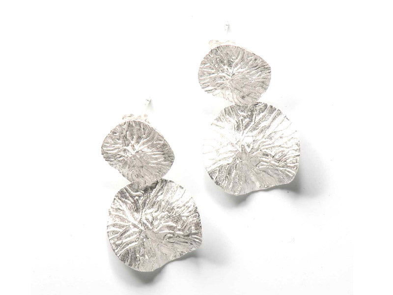 Set 1/3 pcs Lotus Leaf Flower Jewelry Silver Drop Stud Zen Bar Earring Sterling 925 Bloom Dangle Double Everyday