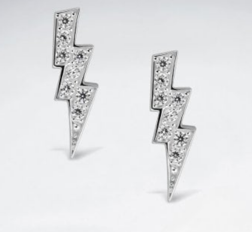 Set 1/ 3 pcs Lightining stud sterling silver Earrings