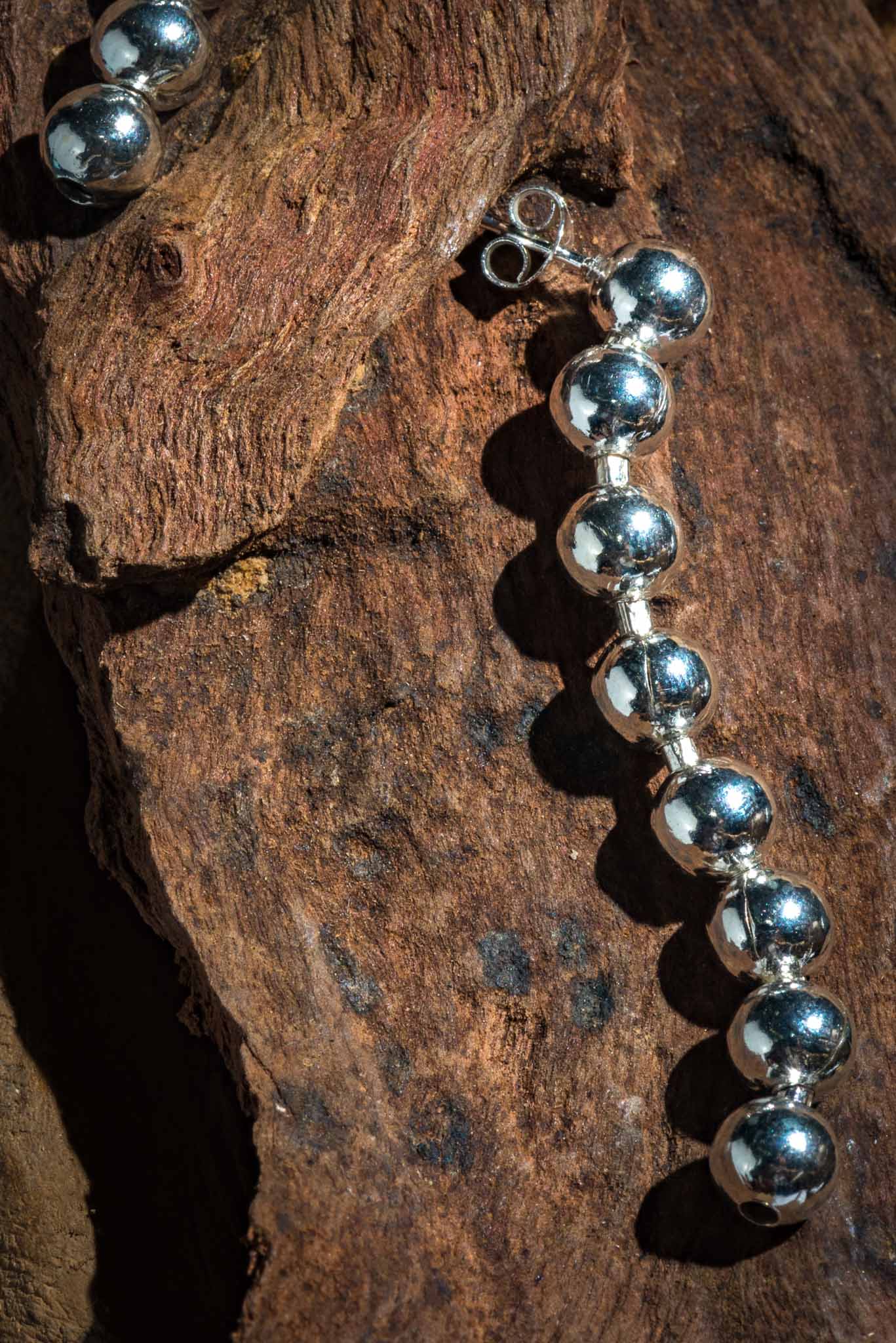Set 1/3 pcs - Bead Ball Drop Earrings Sterling Silver