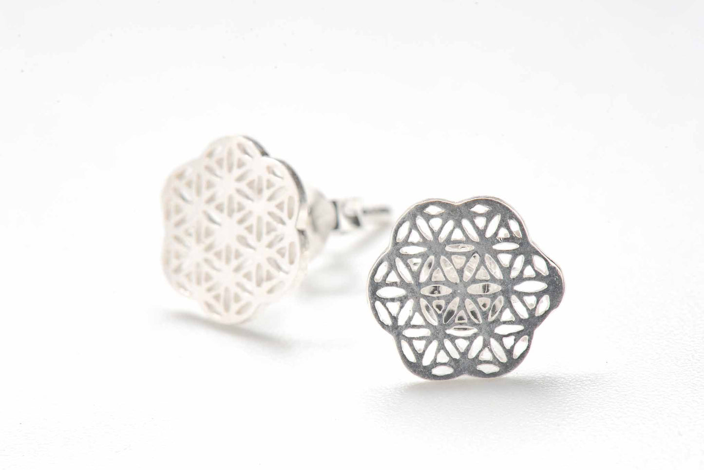 set 1/3 pcs Flower Earrings Sterling Silver Snowflake,Snowflake Earrings Silver,Silver Snowflake Earrings Studs,Tiny Snowflakes Studs Earrings