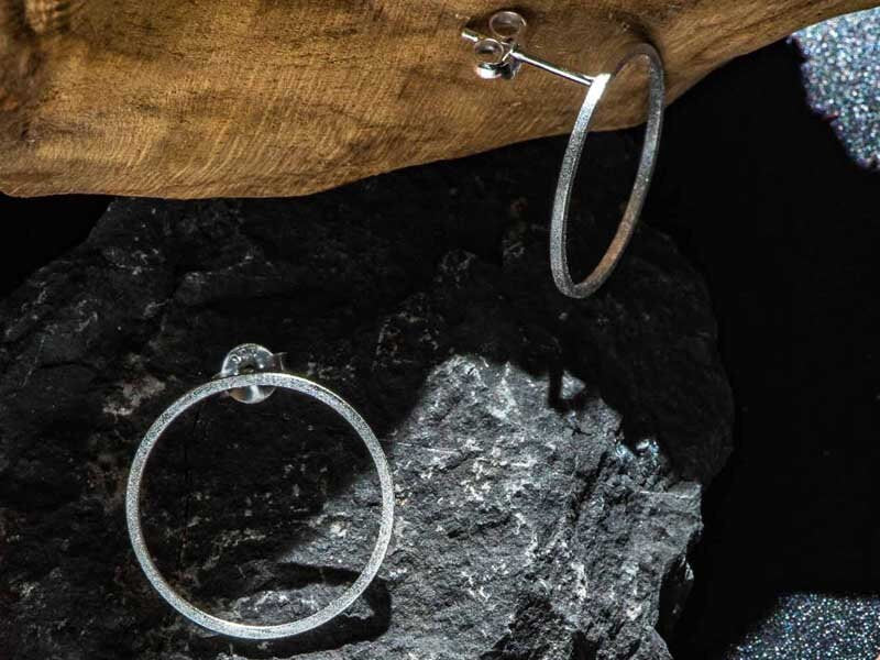 Set 1/ 3pcs Round Silver Circle Studs, Hammered Karma Earrings