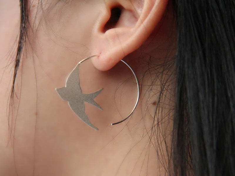 Set 1/ 3 pcs- Silver Bird Bridesmaid Silver Earrings