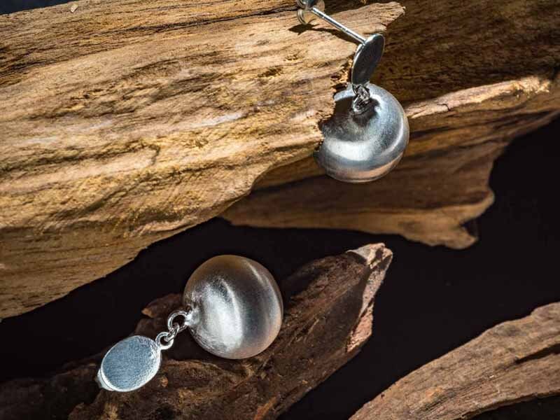 Set 1/ 3 PCS Big Apple Hanging Ball Drop Earring - Boho Wedding Bubble