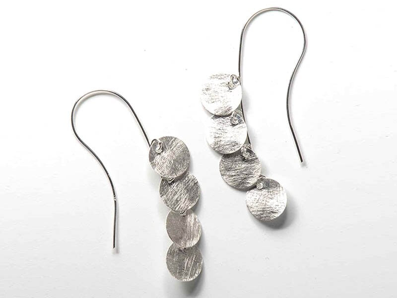 Set 1/ 3pcs Tiny Hammered Chandelier Dangles Circle Drop Earrings