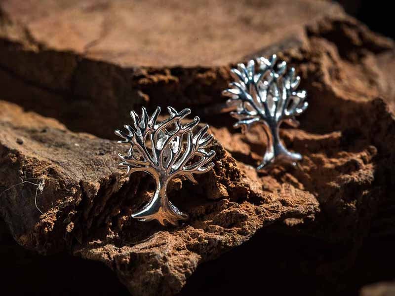 Set 1/3 pcs Tree Of Life Earring Holders Studs Silver 925 - Yoga Jewelry Gift