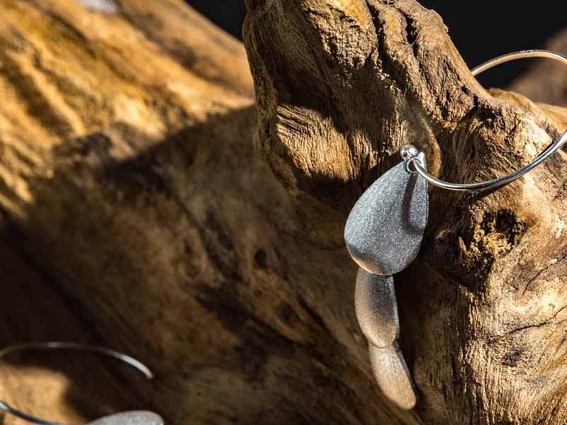 Set 1/ 3 pcs rain drop dangling silver earring
