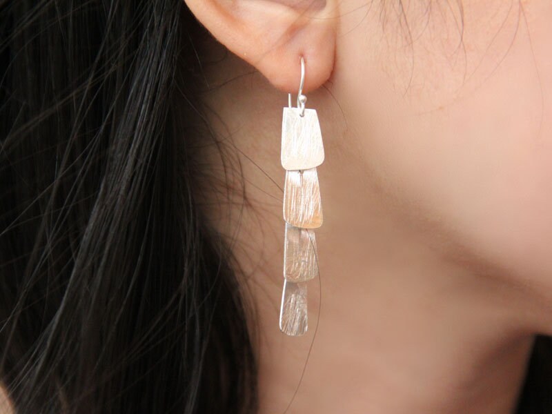 Set 1/ 3 pcs- Chandelier Earrings Wedding Long Earrings- Silver 925