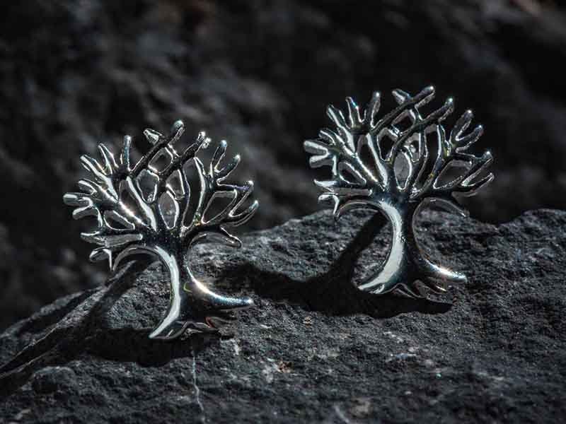 Set 1/3 pcs Tree Of Life Earring Holders Studs Silver 925 - Yoga Jewelry Gift