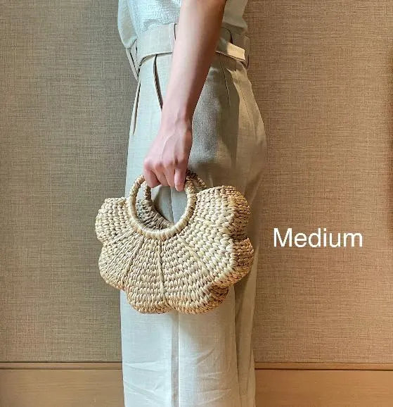 Set 1/ 3 PCS- Natural Handmade Boho Scallop Flower Handbag