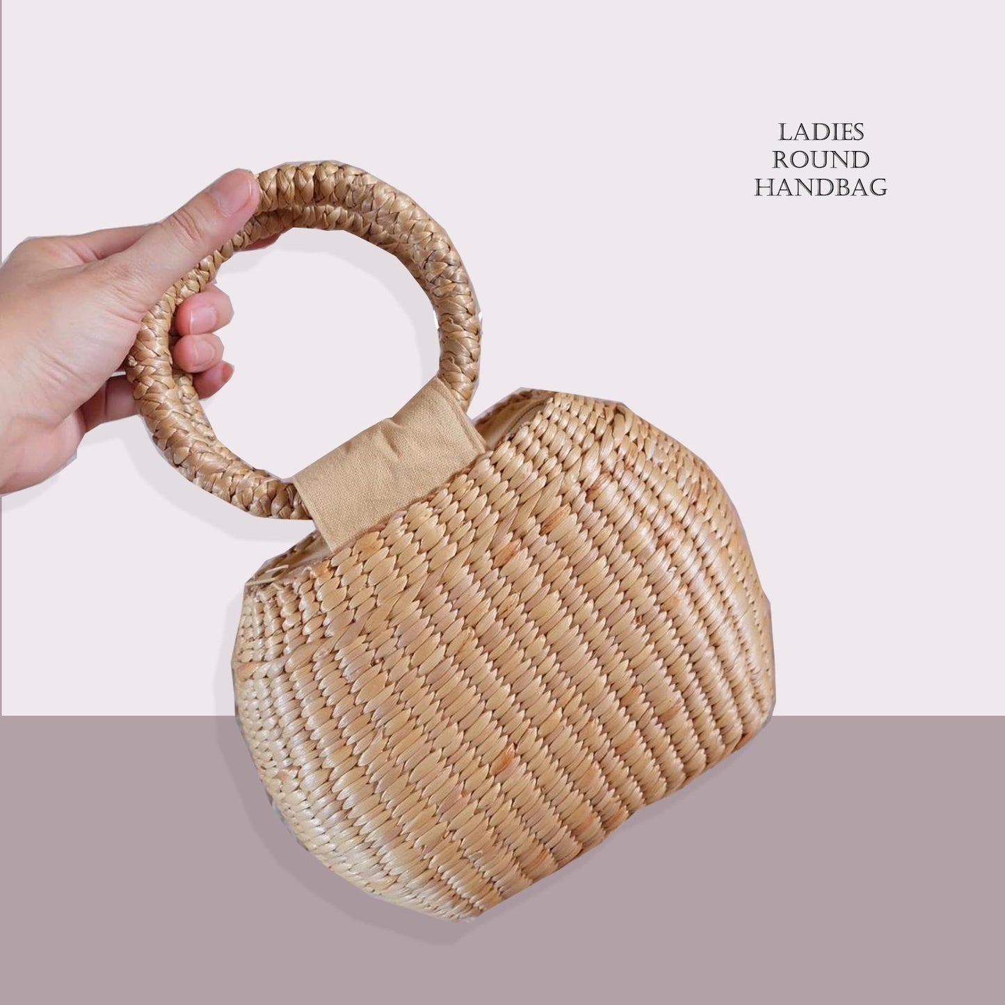 Set 1/ 3 PCS- Natural Boho Ladies round Handbag Spring Shopper
