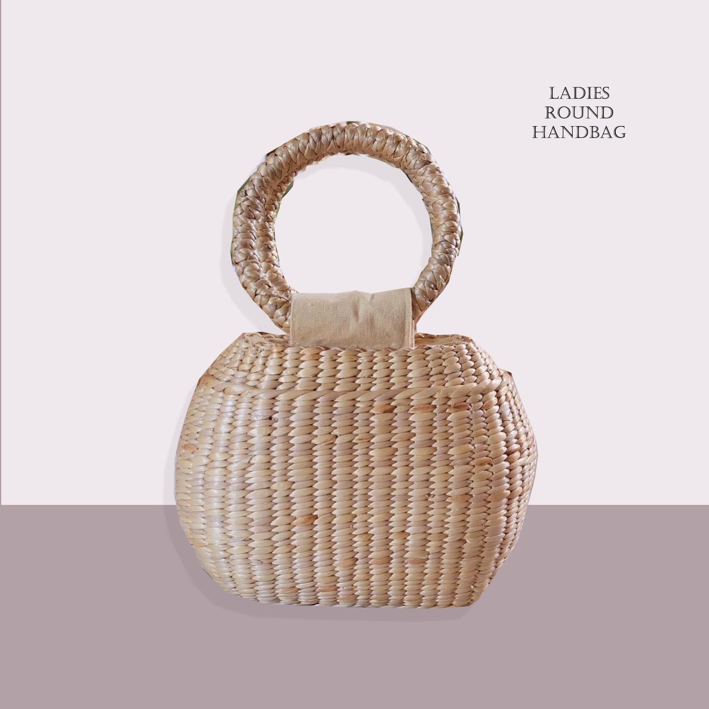 Set 1/ 3 PCS- Natural Boho Ladies round Handbag Spring Shopper