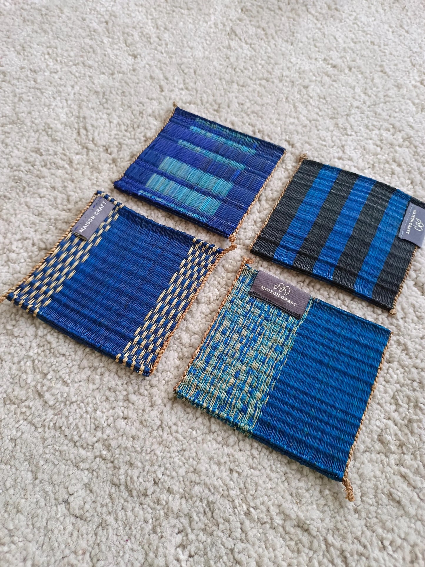 Wholesale set of 10/ 40 Navy Handwoven Coaster
