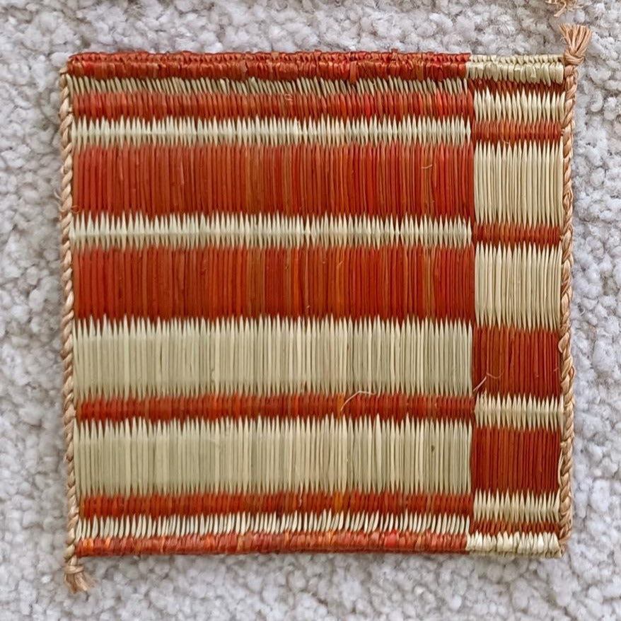 Set of 10/ 40 Orange black Handwoven Coaster 4"x4"