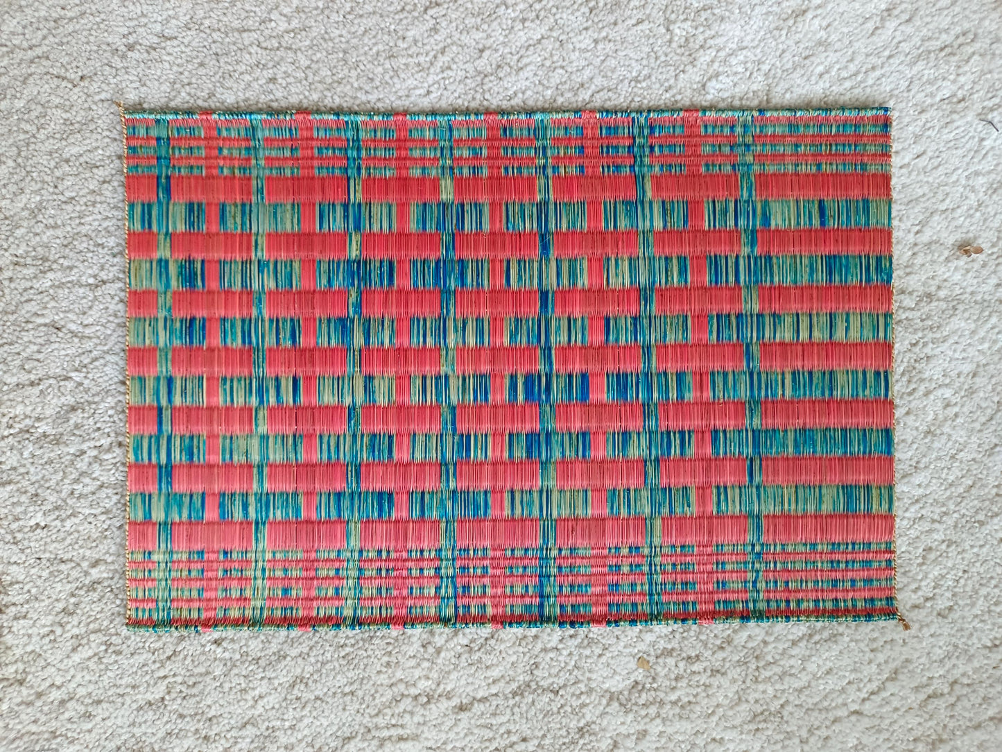 Set of 2/ 12 Torii Handwoven Eco-Friendly Woven Placemat - Pink blue