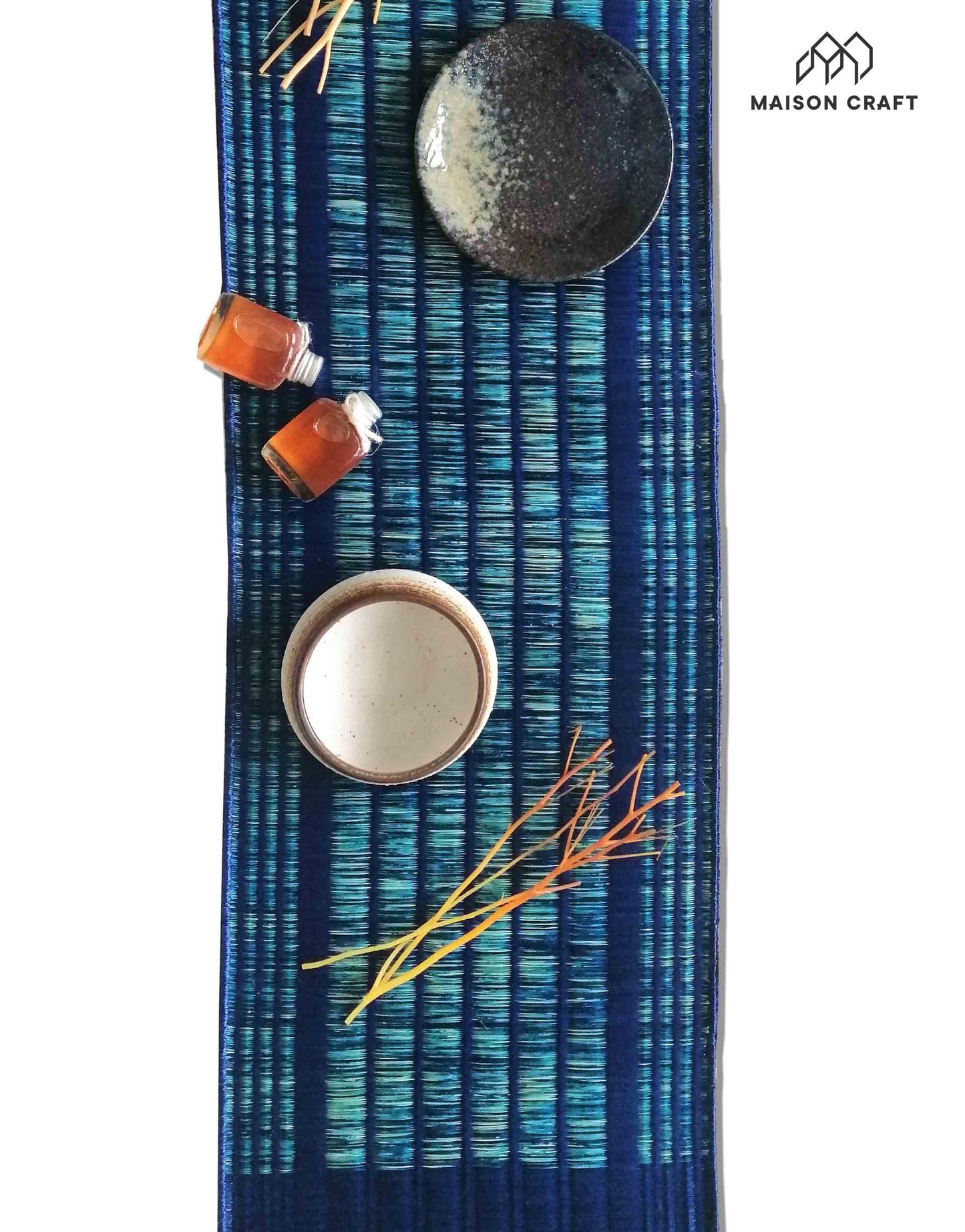 Set of 1/ 3 Navy/blue Handwoven Runner