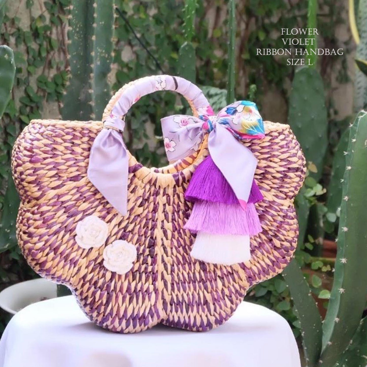 Set 1/ 3 PCS - Violet Scallop Flower Shape Handbag