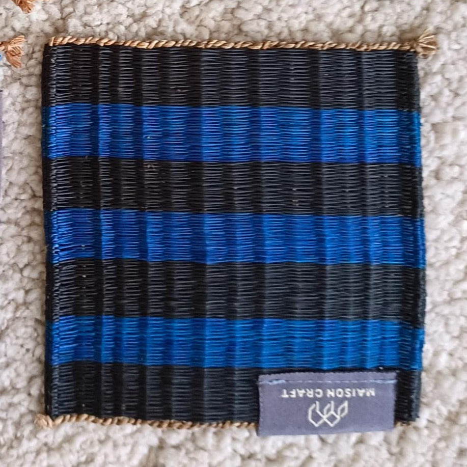 Set of 10/ 40 Navy Handwoven Coaster 4"x4"