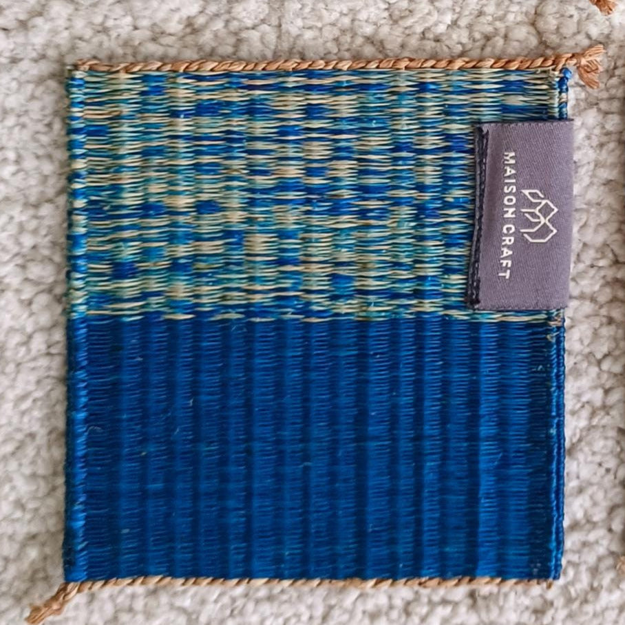 Set of 10/ 40 Navy Handwoven Coaster 4"x4"