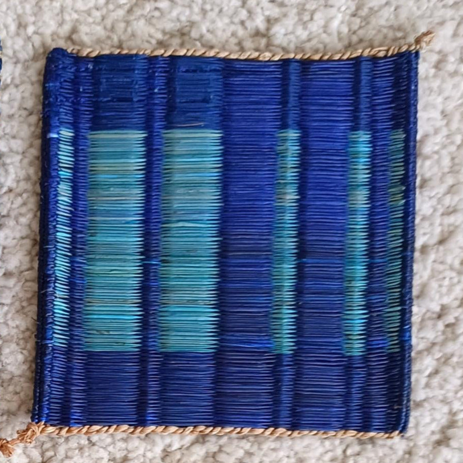 Set of 10/ 40 Navy Handwoven Coaster 4"x4"
