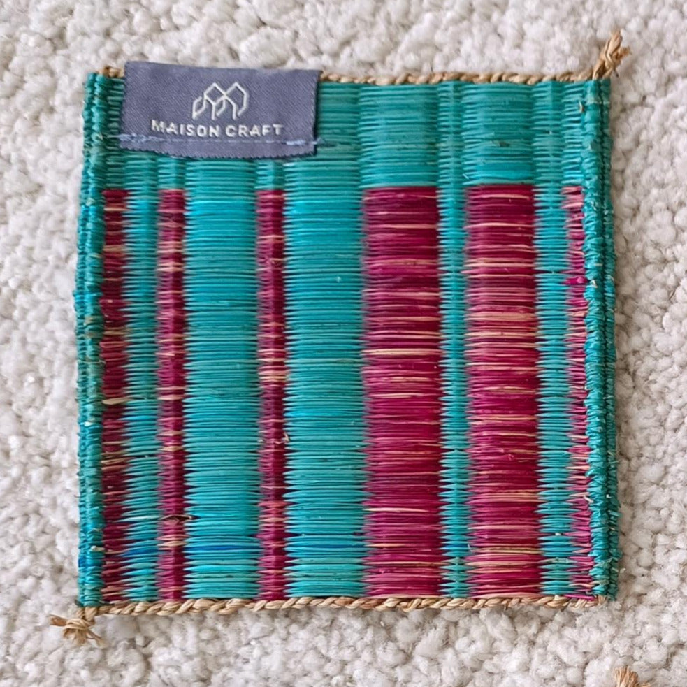 Set of 10/ 40 Rainbow Handwoven Coaster 4"x4"