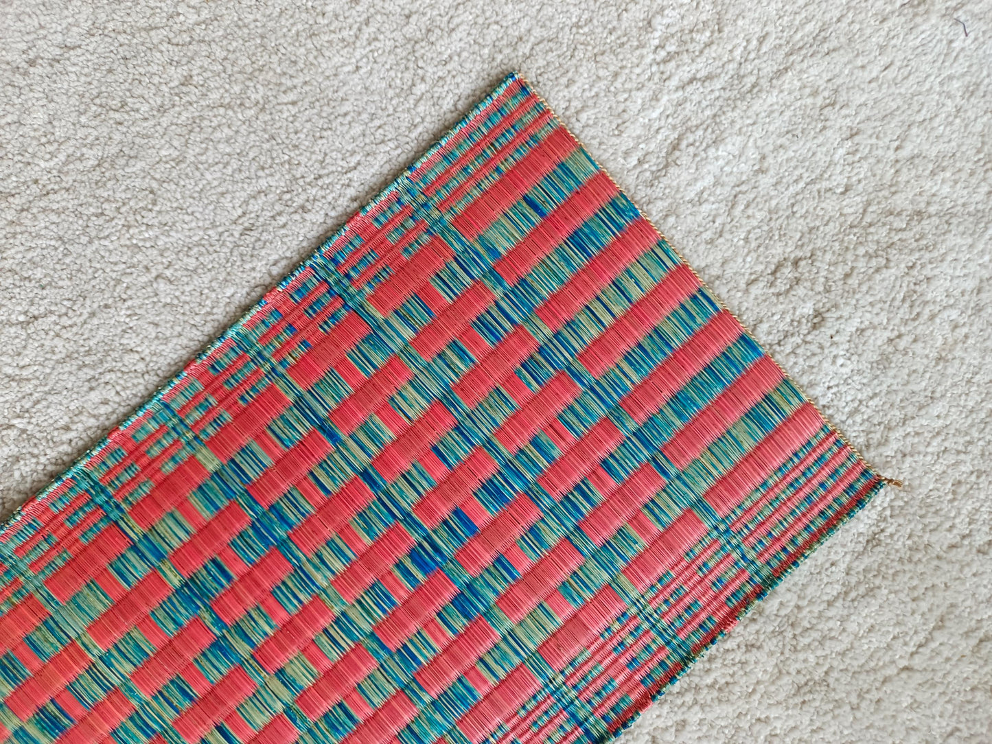 Set of 2/ 12 Torii Handwoven Eco-Friendly Woven Placemat - Pink blue