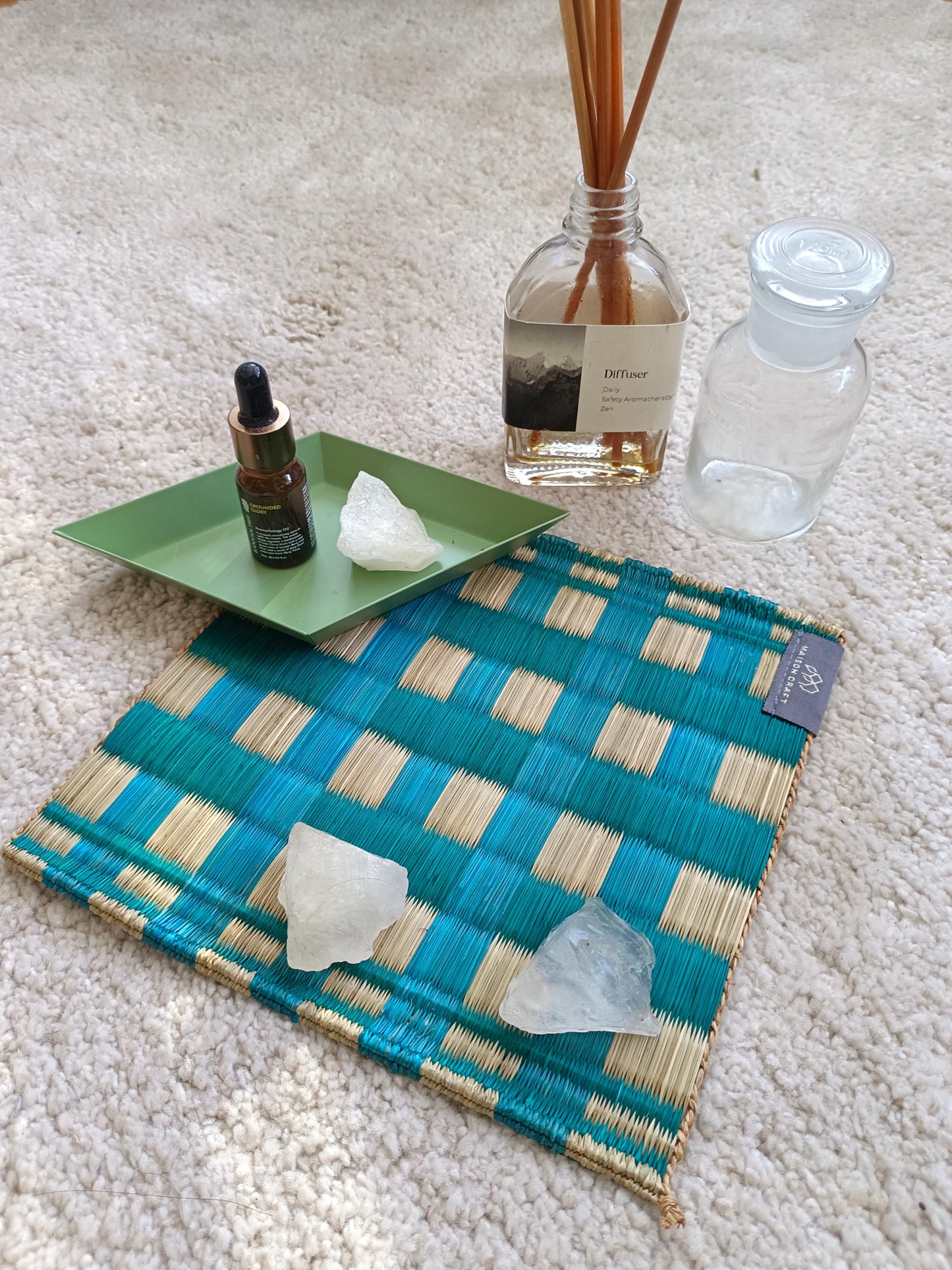 Set of 4/ 20 Checkered Handwoven Trivet 8"x8"- Checkered