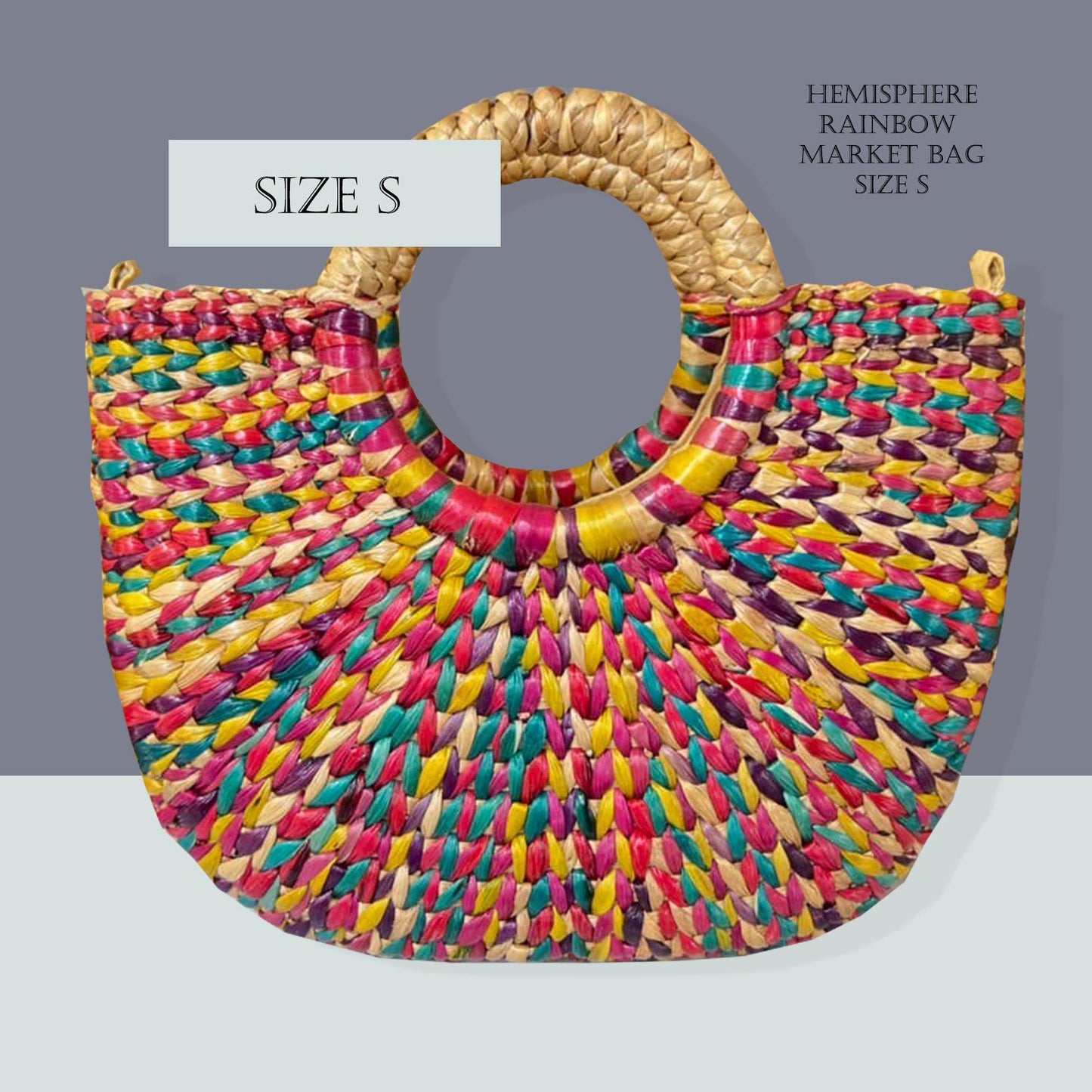 Set 1/ 3 PCS Rainbow Boho Semi-Circle Tote Handbag Market Bag - Limited edition