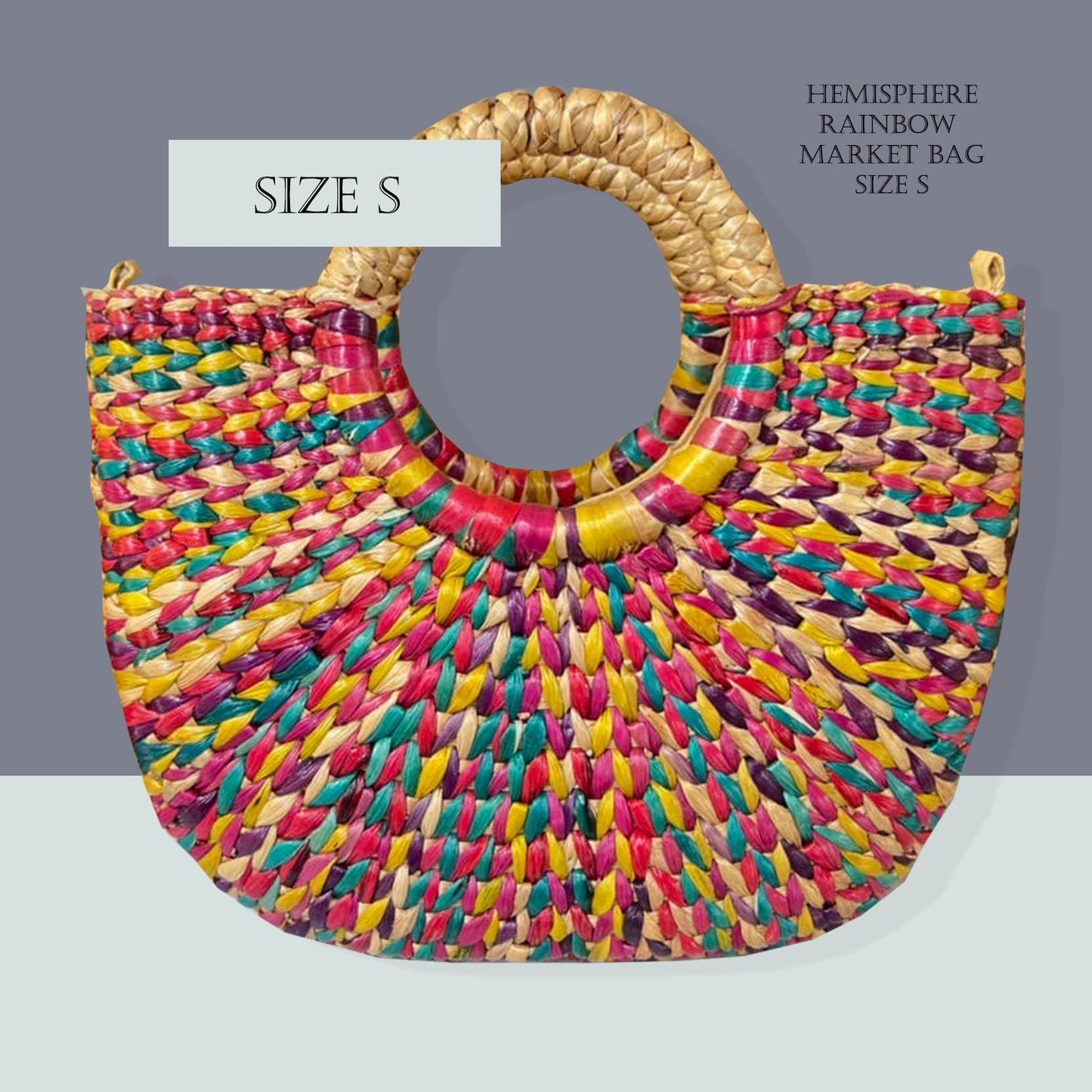 Set 1/ 3 PCS- Rainbow Boho Semi-Circle Tote Handbag - Market Bag Spring Shopper