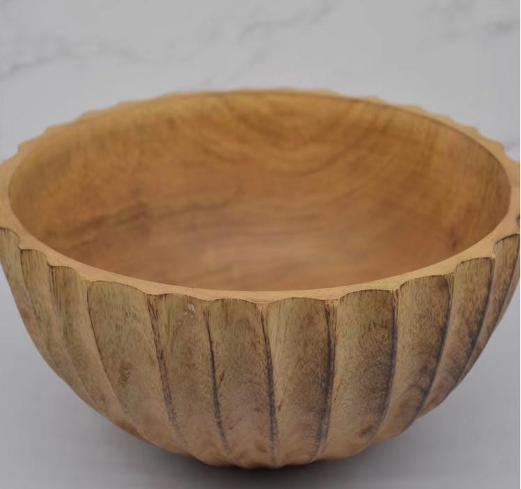 Set 1/ 3PCS Natural Handmade Mango carved bowl