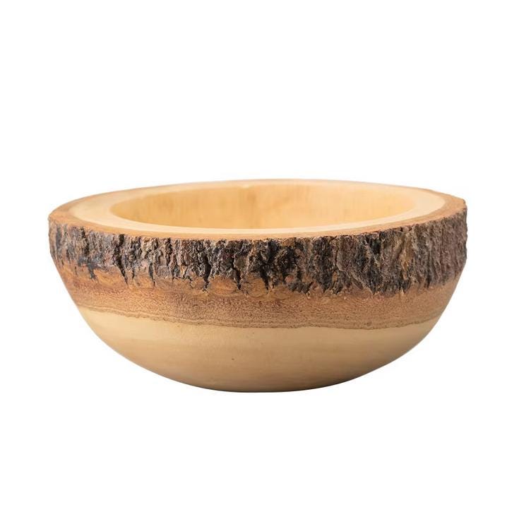 Set 1/3 PCS Mango carved Bowl 8inch - Home Decor zen wabisabi living