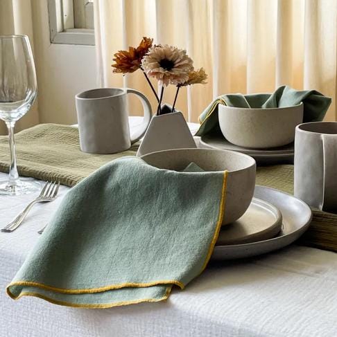 Set of 4/ 12PCS Classic Eco-Friendly Napkin - pure 100% cotton - Mint