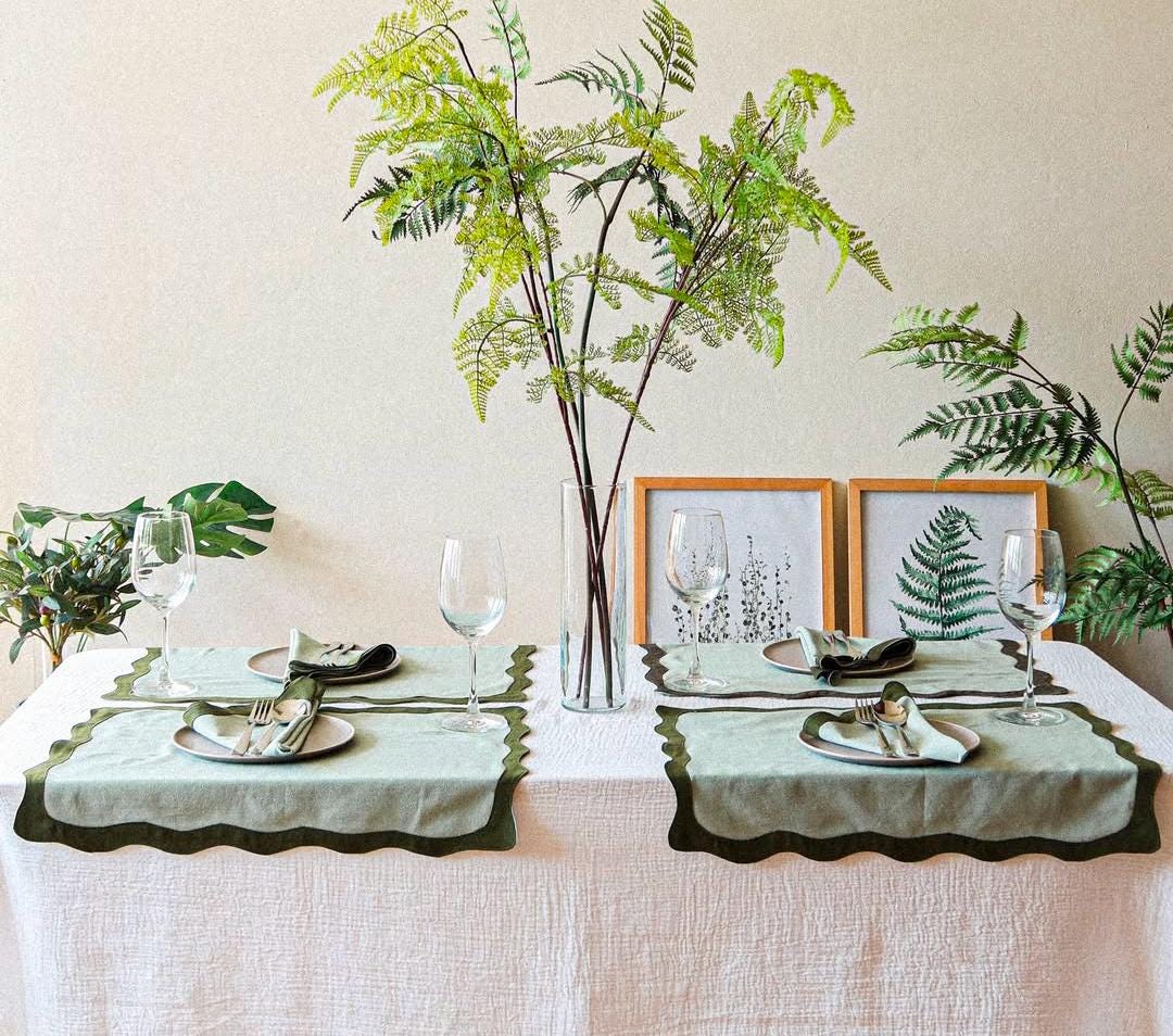 Set of 4/ 12PCS Classic Eco-Friendly Napkin - pure 100% cotton - Mint