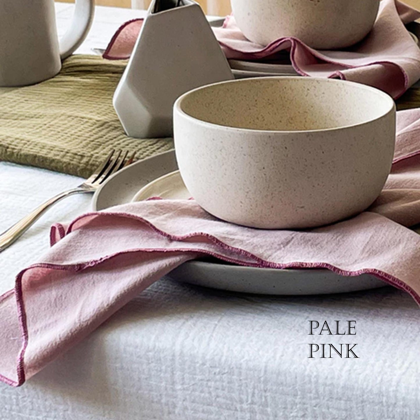 Set of 2/ 12 PCS Classic Eco-Friendly Napkin - 100% cotton - Pale pink