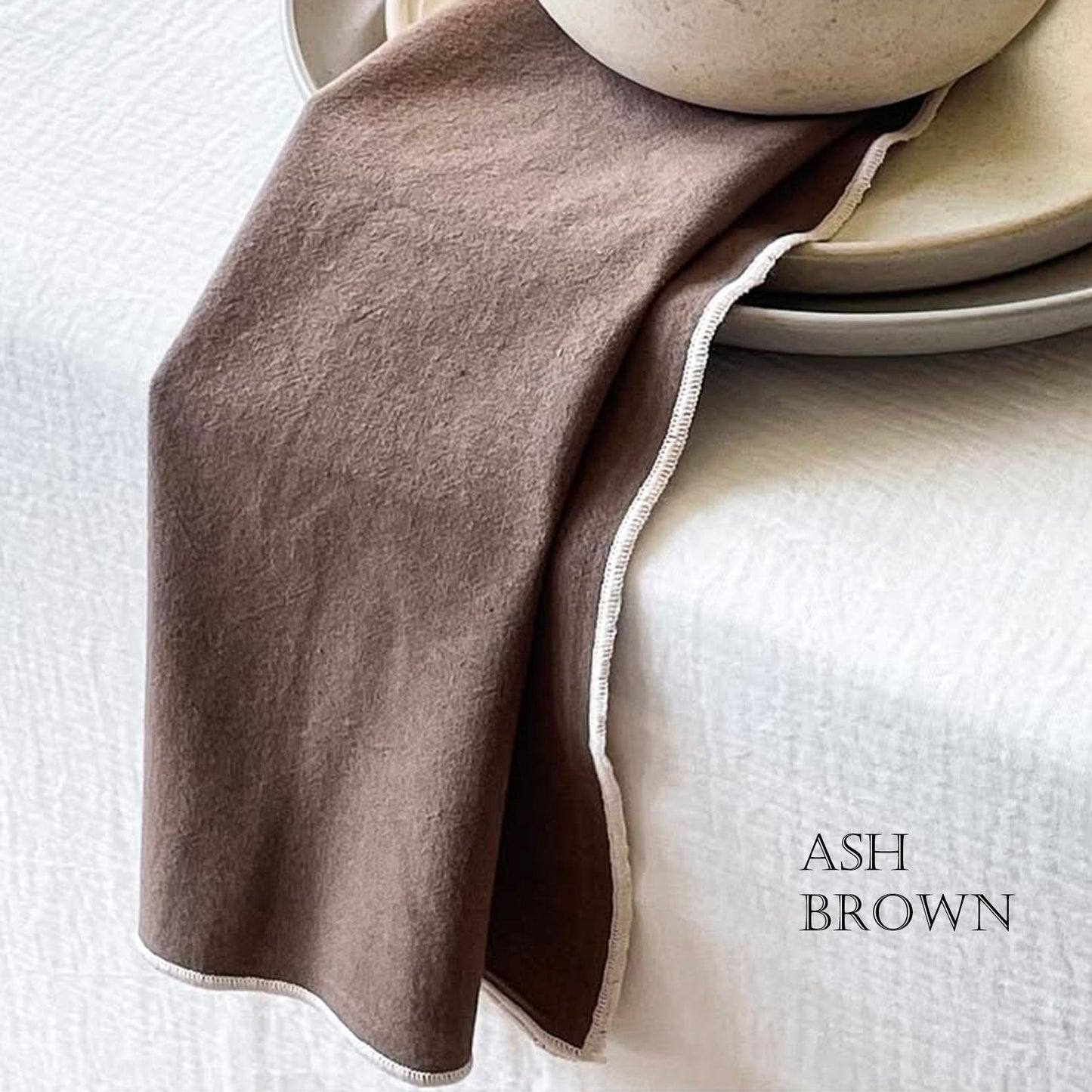 Set of 4/ 12 PCS Classic Eco-Friendly Napkin - 100% cotton - Ash brown