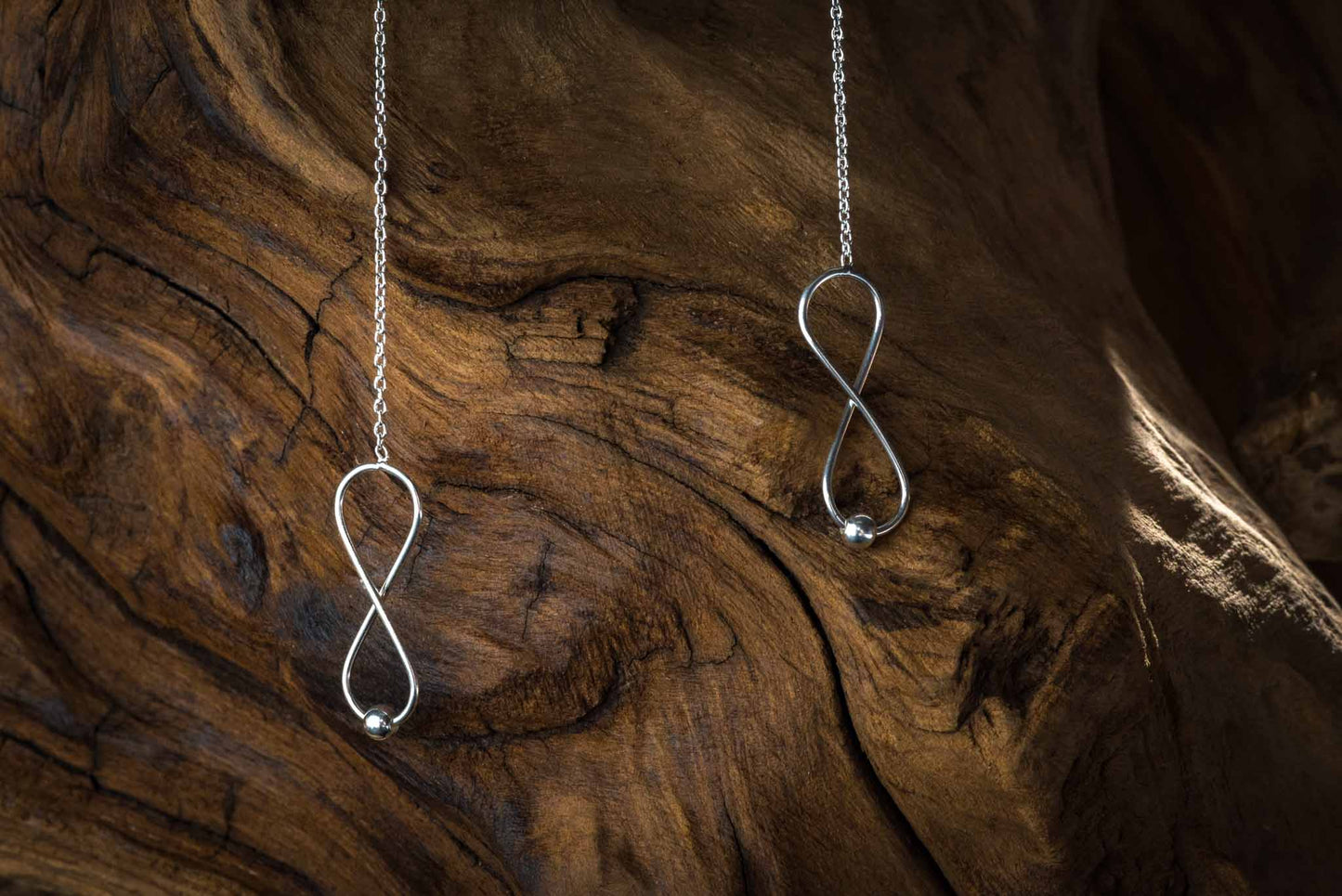 set 1/3 Infinity Earrings Sterling Silver Circle Hoop Designer For Women Handcrafted Jewelry Unique Artisan Design