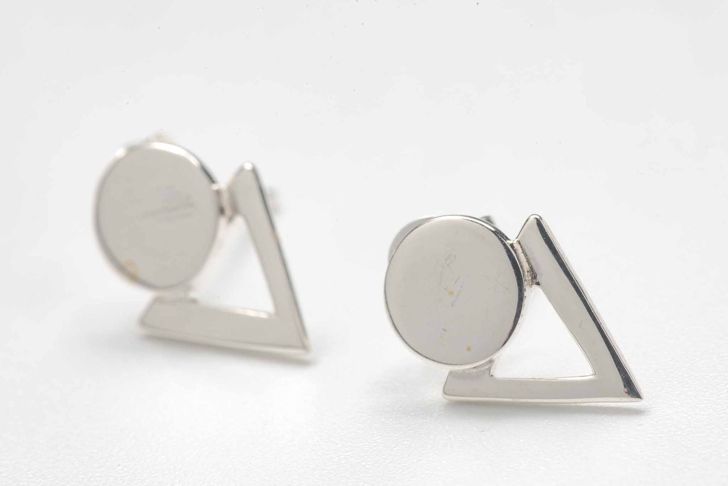 set 1/3 pcs Triangle Shaped Earrings Sterling Silver