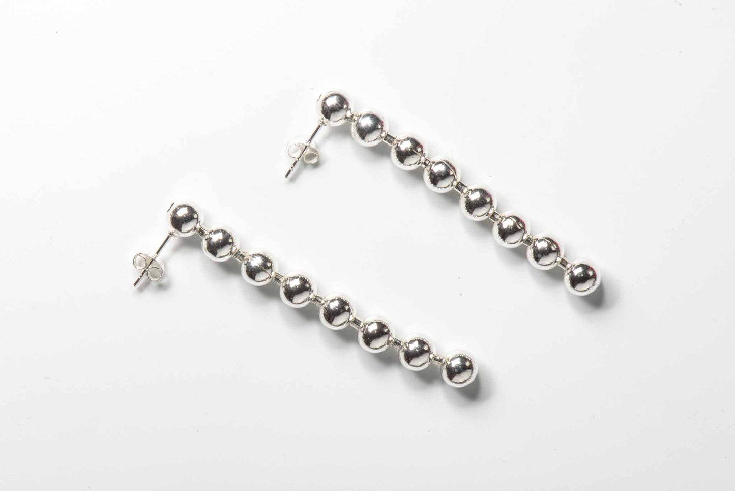 Set 1/3 pcs - Bead Ball Drop Earrings Sterling Silver