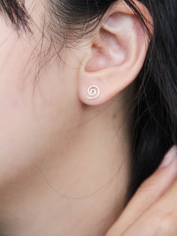 Set 1/3 pcs Spiral Wire Wrap Earrings Jewelry Swirl Infinity Silver Earrings Handmade Stud Gypsy Circle Ethic Gauge Sterling 925