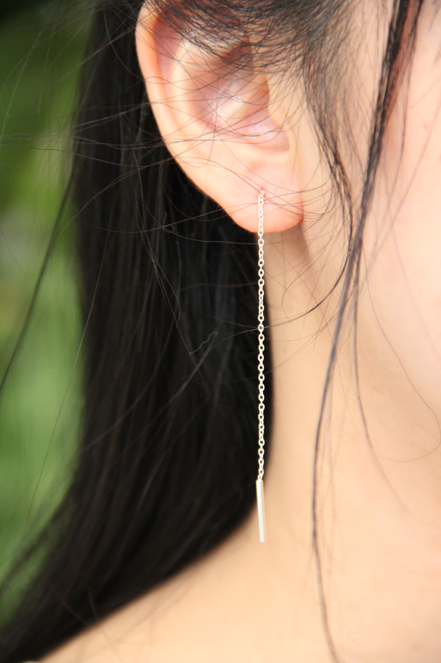 set 1/3 pcs Minimalist Threader Earrings,Long Threader Earrings Silver,Bar Earrings Threader,Chain Bar Earrings,Square Bar Drop Dangle,Square Bar Silver