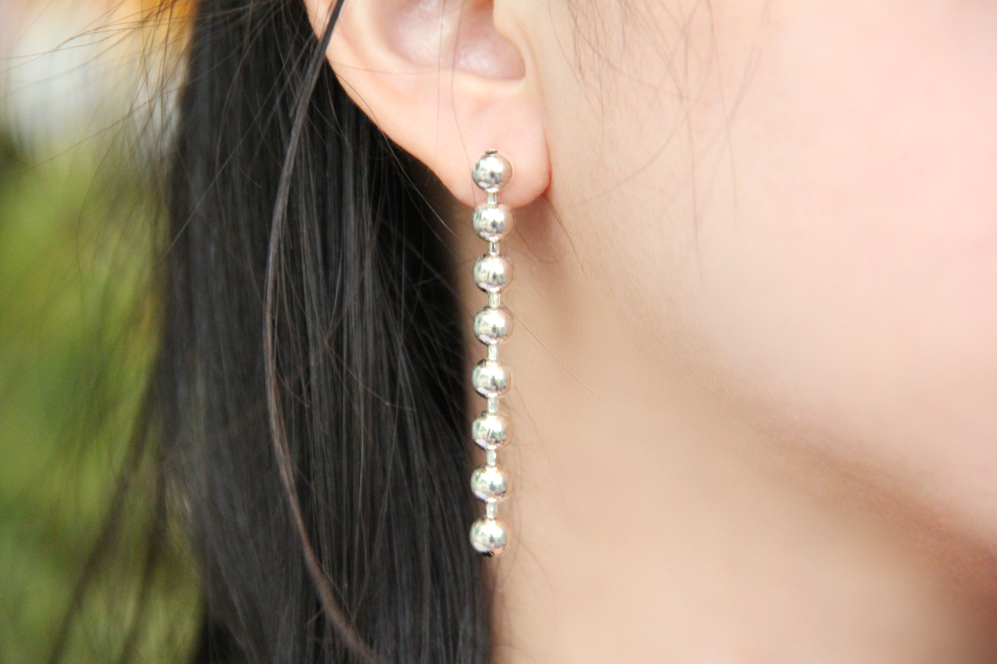Set 1/3 pcs - Bead Ball Drop Earrings Sterling Silver