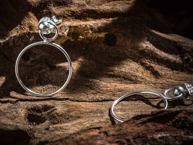 Set 1/3 pcs Hammered Open Circle Post Omega Back Disk Ring Earrings Stud Small Hoop Sterling Silver 925 Minimal Everyday Small Hoop