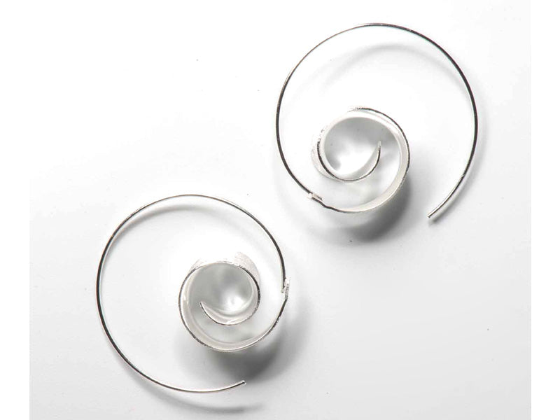 Set 1/3 pcs Spiral Hoop Faux Gauge Fake Snail Artisan Earrings Jewelry Sterling Silver 925 Stretching Handmade Jewellery Gift for her Zen Wabi sabi